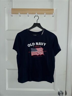 Old Navy Navy Blue Graphic Tee with White Print